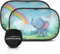 Parasol Coche con protección UV certificada Óptima Oscuridad - Autoadhesivo, para Proteger del Sol a bebés y Mascotas, 2 parasoles para bebé de 51x31 cm, Diseño Ballophant