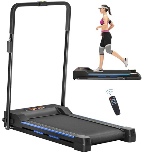 HOMCOM Folding Treadmill Walking Pad, 2 in 1 Treadmill Walking Machine, with Remote Control and LCD Display, 1-6km/h for Home Gym Office, Blue