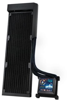Lian Li HYDROSHIFT LCD 360 Liquid Cooler - Flexible Side-Mounted Coolant Pathway, 2.88” LCD Screen - 480 x 480 Resolution - Captured Screenshots or Recorded Videos - Black (HSLCD36NB)