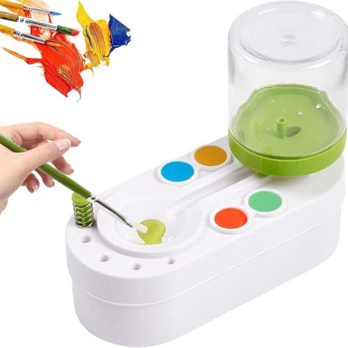 Nettoyant Pour Pinceaux, Rinceur De Pinceaux, Nettoyant Pour Pinceaux Peinture Acrylique, Outils De Nettoyage Pour Pinceaux À Peinture À L'eau Douce, Pour Acrylique, Aquarelle Et À Base D'eau (Vert)