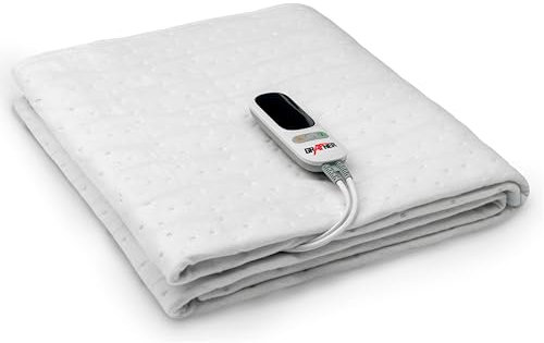 Grafner XL 2 Zonen Wärmeunterbett 190 x 90 cm, 2 steuerbare Zonen: Körper und Füße, LED Fernbedienung mit 6 Temperaturstufen, Überhitzungsschutz, Abschaltautomatik, 78 Watt, waschbar, Heizdecke