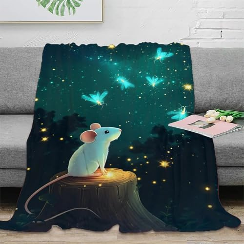 SPACESK Maus 3D-gedruckte Bedruckte Decke Raumdekoration, Sofa-Dekoration Weiche Decke Geeignet Für Kinder Teenager Erwachse 60x80inch(150x200cm)
