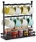 VEVOR Soporte para Tazas de Café para Encimera, con 16 Ganchos y Base de Almacenamiento, 2 Niveles, Acero al Carbono, Versátil, para Exhibición de Tazas en Hogar(Negro Mate), 402 x 150 x 435 mm
