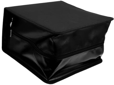Generico Porta CD e DVD Da 500 PU Pelle Sintetica Nera Organizer Con Maniglia Custodia Per Archiviazione e Viaggio Ideale Per Auto e Casa