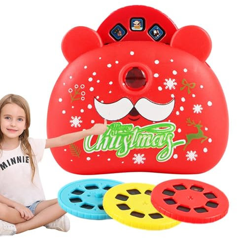 Linterna Proyector para Niños, Proyector de Cuentos para Niños - Proyector de Cuentos navideños para niños | Linterna de proyector Festiva con 24 imágenes, Juguetes de educación temprana