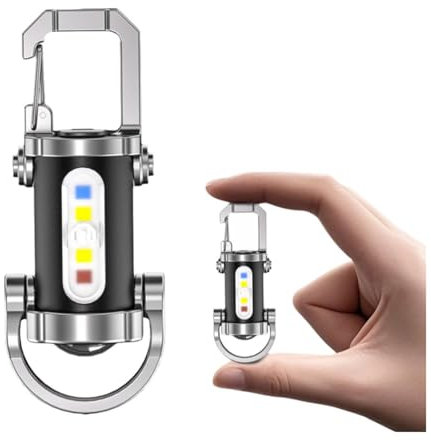 Mini linterna de llavero superbrillante de 1200 lúmenes, impermeable, 3 en 1, potente linterna con banco de energía y 3 modos, linterna LED ultrabrillante, para exteriores, camping