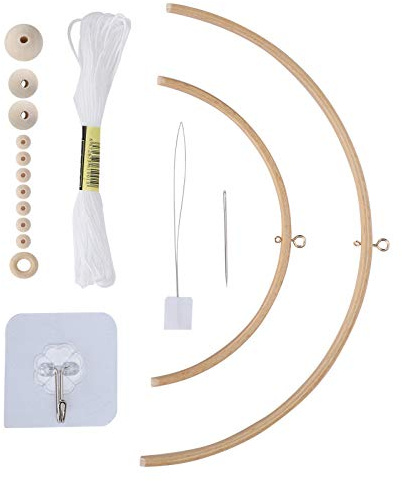 Qcwwy Gesundes Materielles Hölzerne Windocht -Kit für Do -Thet Self Handwerk Ornamente, Baby Wieg Mobile Dekor