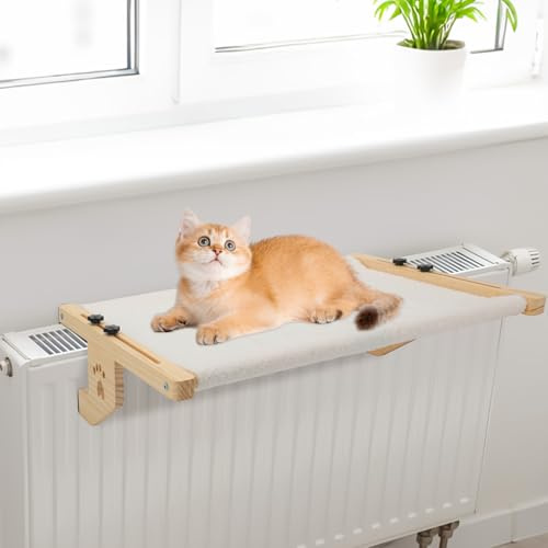 Kocusu Katzenbett Heizung,Groß Abnehmbarem Katzenhängematte für Heizungen,Kuschelige Katzen Hängematte für Heizkörper,Halten 18kg,62 * 38CM,Leicht zu reinigen