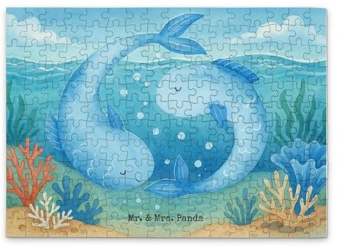Mr. & Mrs. Panda Puzzle Sternzeichen Fische Design 192 Teile - Geschenk, 2000, 1500, Geburtstag Februar, März, Fisch, Puzzlespiel, Sternbild, 500, 1000