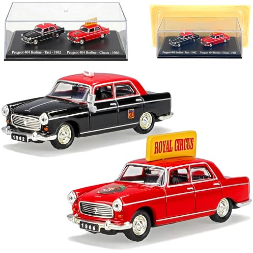 Universal Hobbies Peugeot 404 2er Set Taxi und Zirkus Berlin 1962 1966 H0 1/87 Modell Auto