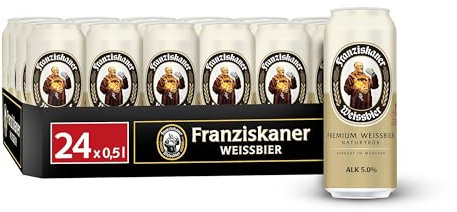 Franziskaner Hefe-Weizen Weissbier Dosenbier, EINWEG, Weissbier / Weizen Bier aus München (24 x 0.5 l Dose)