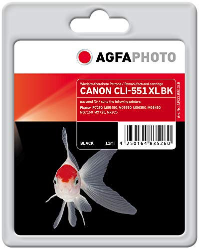 AgfaPhoto APCCLI551XLB CLI-551 XL BK Druckerpatrone für Canon, schwarz