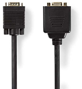 Câble VGA - VGA Mâle - 2X VGA Femelle - Plaqué Or - Résolution maximale: 1280x768-0.20 m - Rond - ABS - Noir - Sac en Plastique