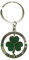 Carrolls Irish Gifts Metall Schlüsselbund mit Drehanhänger mit grünem Glitzerglücksshamrock