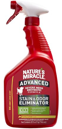 Nature's Miracle Fortschrittlicher Flecken- und Geruchsentferner, 900 ml, sonniger Zitronenduft, schwere Enzymatische Formel für hartnäckige Haustier-Unordnung