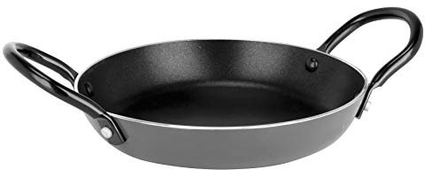 Sitram 710319, Poêle à œufs diamètre 16 cm en aluminium pressé - 2 poignées rivetées & siliconées - revêtement noir anti-adhérent sans PFOA - tous feux sauf induction