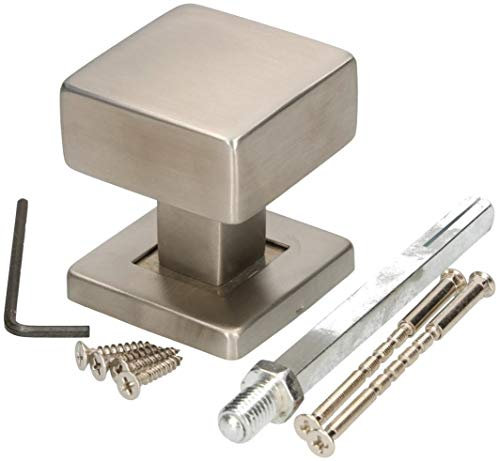 KOTARBAU® Pomos para puerta, Pomo cuadrado, Pomo fijo con tornillos de montaje, Pomo de acero inoxidable, Tirador en roseta cuadrada, Agarrador de puerta, Manilla, Pomos para puerta, Diseño elegante