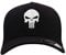 Café Viereck ® Unisex Cap Wooly Combed – Gestickt mit Punisher Zeichen – für Männer und Frauen (Schwarzes Cap mit weißem Punisher, S/M)