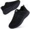 Youecci Women Walking Shoes Lightweight Ladies Lace Up Sneakers Mesh Go Running Trainers Low Top Breathable Athletic Walk Gym Shoes Full Black 4 UK, Manufacturer Size 37