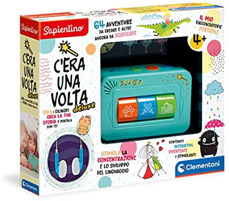 Clementoni- Sapientino-C'era 17435 Une Fois Deluxe Storyteller-raconte des Histoires avec Casque, Enfants 4 Ans et Plus