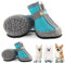 Hcpet Pfotenschutz Hundestiefel, Breathable Hundeschuhe mit Reflektierenden Riemen, Welpenschuhe für Kleine Hunde im Freien, rutschfeste Sohle Hundeschnee Stiefel, 4 Stück