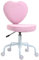 HOMCOM Sedia per Scrivania a Forma di Cuore, Sedia da Ufficio con 5 Rotelle Girevoli e Altezza Regolabile in Tessuto, 42x50x79-89cm, Rosa