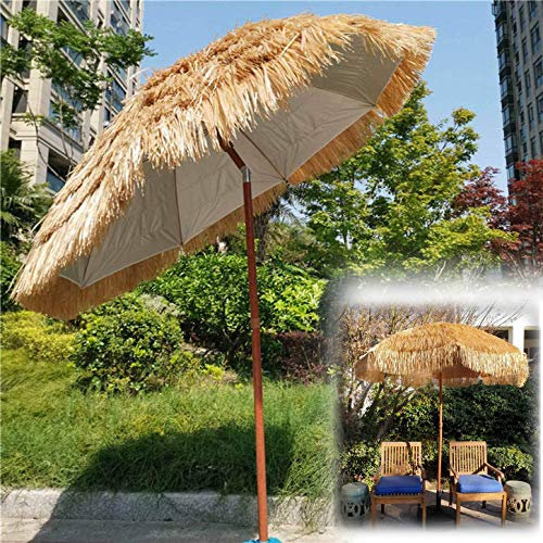 YFYYF Parasol De Plage Hawaïen De Chaume, 2M / 6.6ft Pare-Soleil Parapluie Sunbrella pour La Décoration Extérieure De Parasol De Jardin De Patio