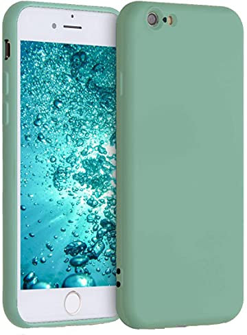 Captor Coque colorée pour iPhone 6/6S, étui TPU en silicone souple souple avec microfibre, protection de haute qualité avec bord surélevé pour écran et appareil photo (vert)