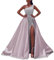 Onsoyours Robe De Soirée Longue Femme Manche Courte Grande Taille Soirée sans Dos Cocktail Robes À Bustier Bandage Noces Long Dress C Rose L