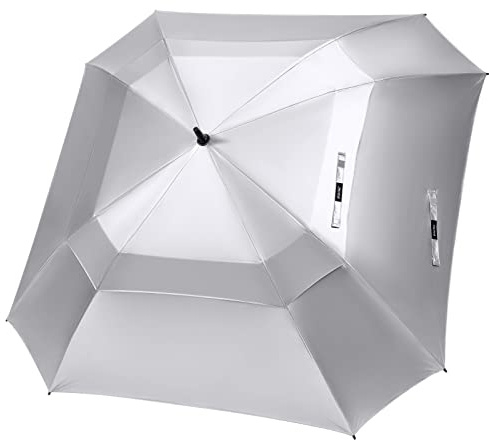 G4Free Extra Large Golf Umbrella Sun Protection Double Canopy Vented Windproof UV Square Automatic Open 68 Inch Oversize Stick Umbrella for Men Women