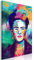 decomonkey Bilder Frida Kahlo 60x90 cm 1 Teilig Leinwandbilder Bild auf Leinwand Vlies Wandbild Kunstdruck Wanddeko Wand Wohnzimmer Wanddekoration Deko wie gemalt Kunst Porträt Gesicht Bunt