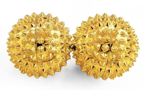 2x DBT Skills Igelball | Magnetischer Hochstress Akupressurball | Gold | 32mm Durchmesser | zum Stressabbau oder zur Massage, gegen Anspannung und für mehr Beweglichkeit und Konzentration