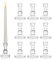 Glass Taper Candle Candlestick Holders, 10Pcs Glasseam Clear Candle Stick Holder Set Bulk Decorative Christmas Candlesticks Holder for Dining Table Centrepiece for Dinner Wedding Living Room