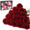Cloudecor 15 rose artificiali in velluto, realistiche al tatto, stelo singolo, fiori finti in seta, fiori realistici, bouquet da sposa, decorazione per casa, ufficio, giardino, matrimoni (rosso scuro,