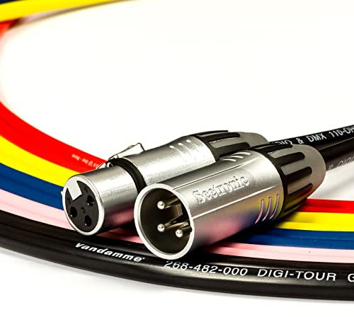 Tourgrade Digital DMX Lead. Van Damme Cable, Female XLR to Male XLR 110ohm AES [10m, Black]