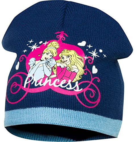 OSAB 44029 Kinder Beanie Mütze Disney Frozen Die Eiskönigin Anna ELSA Mädchen (dunkelblau, 54cm)