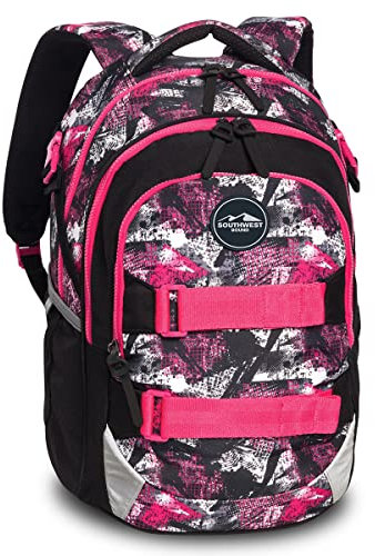 Fabrizio Southwest Bound Schulrucksack Daypack Backpack Rucksack Schulranzen 30350, Farbe:Schwarz/Pink