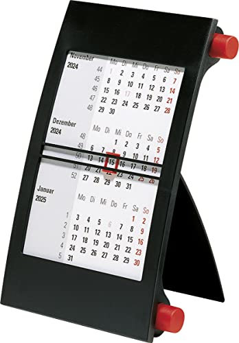 rido/idé 3-Monatskalender 2024 1 Seite = 3 Monate 11 x 18,3 cm Drehknopf: rot