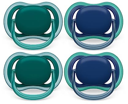 Philips Avent Ultra Luftschnuller, 6–18 m, tief, Opal/Stahlblau, 4 Stück SCF085/52
