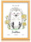 Milaboo® personalisiertes Tierbild DIN A4 mit Baby-Fußabdruck Igel | Geburtsposter für das Kinderzimmer I besonderes Geschenk zur Geburt (Farbe nicht enthalten)