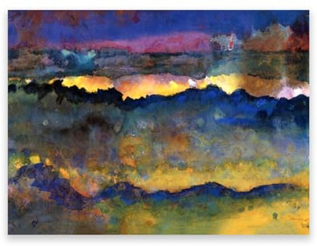 RYLJCZ Berühmte Wandkunst-Reproduktion - Nolde abstrakte berühmte Gemälde - Druck auf Leinwand - Büro Wohnzimmer dekorative Bilder (Ozean) 50 x 70 cm nur Leinwand