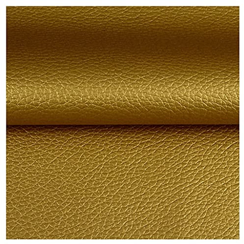 PVC Kunstleder Stoff meterware PU Kunstleder Polsterstoff Vinyl Leder Stoff Möbelstoff für Nähen,Sofa,Schrank,Autositze,Dekorationen Kopfteil 140 * 100cm(Color:Hell Gold) (Color : Champagne gold, Si