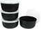 greenandlife Unbreakable Cereal Bowls with Lid, 34 OZ Large Lightweight Plastic Bowl Set of 4, Dishwasher & Microwave Safe, Reusable Bowls for Breakfast, Salad, Pasta, Soup, Noodles Black