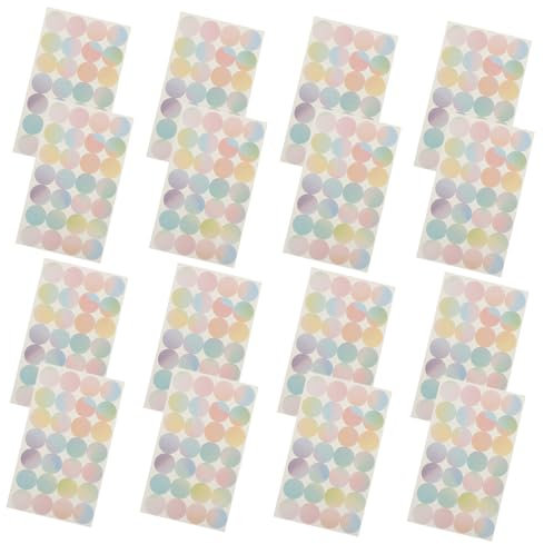 VILLCASE Lochverstärkungsaufkleber, 16 Sheet Blätter Rundloch-Verstärkungsaufkleber Lochverstärkungsetiketten Büroklammern schnellhefter Lochaufkleber aus Binderpapier Ring