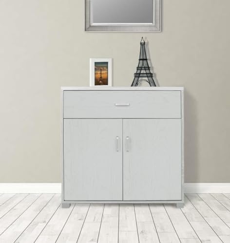 Bissolo Casa Mobile Multiuso CM 80X40 H. 82,5 Rovere Sbiancato