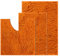 wyewye Chenille Badezimmer Set 3 Stück, Badteppich rutschfest Waschbar, Bequem und Weich Badvorleger Badezimmerteppich für Duschen, Badewannen, Toiletten, Orange Rot