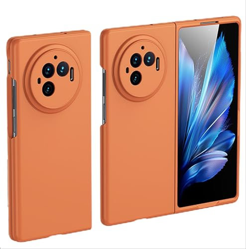 GIOPUEY Coque Compatible avec Vivo X Fold 3 Pro, Matériel PC Dur étui，Confortable Toucher Case，Antichoc, Anti-Empreintes Digitales - Orange