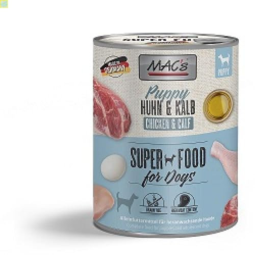 6 x MACs Dog Puppy Huhn & Kalb 800g