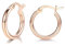 wynn's Rose Gold Earrings for Women, 925 Sterling Silver Hoops Earrings, Anti-allergic Huggie Hinged Small Slepper Hoops, Gift for Girls, Diameters in 24 mm, Rose Gold Hoop Earrings