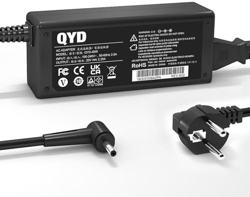 QYD 45W Laptop Ladekabel Netzteil für Lenovo IdeaPad 3 17IML05 IdeaPad 5 15ARE05 Miix 510 520 S145-15AST S145-15IIL S145-15IWL S130-11 S130 14” PA-1450-55LL PA-1450-55LN Ladegerät Power AC Adapter